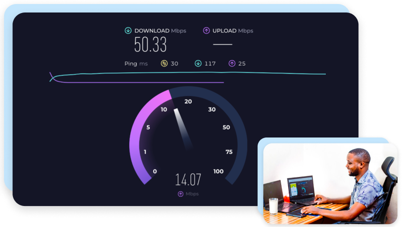 VPN speed test results
